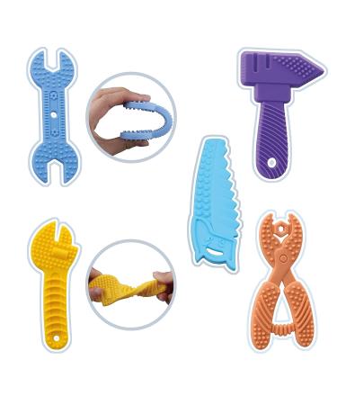 5 PCS Baby Teething Toys - Silicone Chew Teether Toddler Toy for Newborns - Sensory Shower Gift for Boys and Girls - BPA Free - Buy Online on GoSupps.com