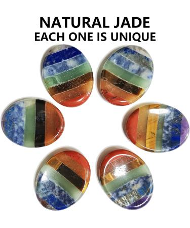 7 Chakra Healing Stones Set - Spiritual Energy Thumb Worry Stone for Anti-Anxiety - Chakra Crystals and Healing Stones - Buy Online on GoSupps.com