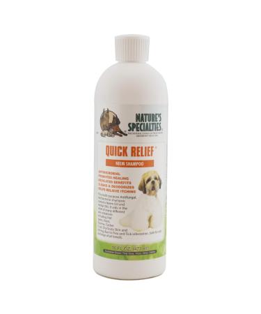 Nature's Specialties Quick Relief Neem Shampoo for Dogs Cats, Non-Toxic Biodegradable 16oz