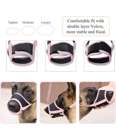 Adjustable Heele Nylon Dog Muzzle - Breathable & Safe for Small to Medium Dogs | Prevent Biting Chewing & Barking | Fast Shipping (XL Pink) - Buy Online on GoSupps.com