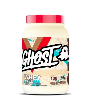 GHOST WHEY Protein Powder Milk Chocolate - 2lb 25g of Protein - Whey Protein Blend - Post Workout Fitness & Nutrition Shakes Smoothies Baking & Cooking - Soy & Gluten-Free