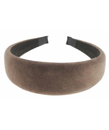 Womens Girls Occasion Wedding Bridal Party Birthday Christmas Evening Wide 4cm Slightly Padded Winter Faux Suede Vegan Hair Hairband Accessories Headband Alice Band (Chocolate)