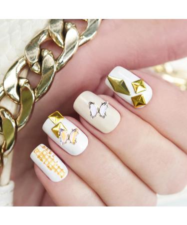KALLORY 40 Pieces Butterfly Nail Charms Metal Crystal Nail Art Studs Butterflies Nails Decoration for DIY - Buy Online on GoSupps.com