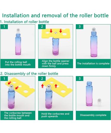 Rowiz 10PCS 10ml Gradient Color Glass Bottle Leakproof Glass Bottle Essential Oil Roller Bottles Set With Stainless Steel Balls And Gold or Silver Screwcap For Perfume & Aromatherapy Oils Blue-purple and Yellow-rose Red Gradient - Buy Online on GoSupps.com