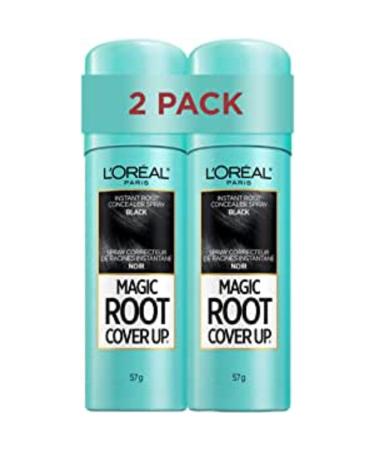L'Oreal Paris Magic Root Cover Up Temporary Hair Color Black Instant Root Concealer Spray Hair Dye Duo Pack 2x57g Black 57 g (Pack of 2)