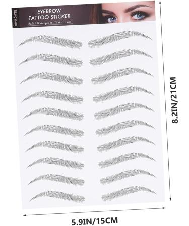 ABOOFAN 12 Sheets Waterproof Eyebrow Stickers Beauty Tools Black Sticker Hair-like Eyebrows Stickers Stencil - Buy Online on GoSupps.com