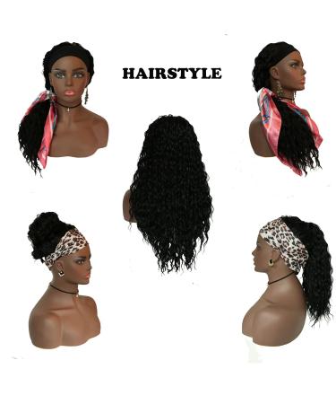 Natural-Looking Synthetic Wig for Black Women | Heat-Resistant 24-Inch Curly Hair Random Color with Striped Headband - Ideal for Stylish Hair Ripening - Buy Online on GoSupps.com