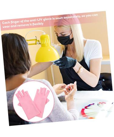 Beatifufu 1 Pair Nail Gloves Manicure Gloves Anti Uv Protection Gloves Nail Uv Gloves Uv Shield Gloves Sun Gloves Nail Molding Gel Uv Gloves for Manicure Pink Fingerless Nail Polish Spandex - Buy Online on GoSupps.com
