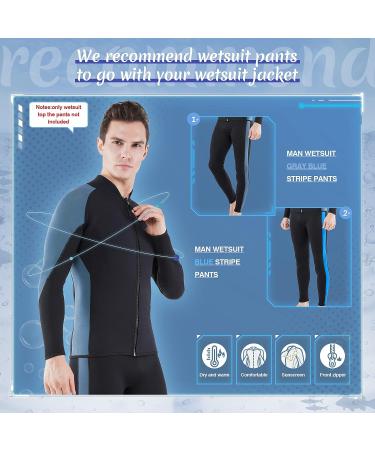 FLEXEL 2mm Wetsuit Vest Men | Neoprene Sleeveless Wet Suit Top for Surfing, Snorkeling, Kayaking | Front Zip Tank Jacket Navy - Medium - Buy Online on GoSupps.com