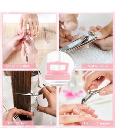 Nail Tool Sterilizer Box | Plastic Sterilizing Tray for Salon & Spa | Organize Nail Tweezers Eyelash Extensions - Pink - Buy Online on GoSupps.com