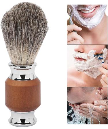 Premium Travel Shaving Brush - Stainless Steel Handle | Friendly Portable Brush for Cream Foam & Soap (Brown) - Buy Online on GoSupps.com