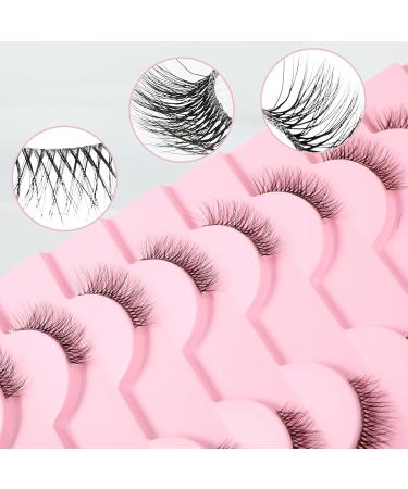 Buy Half Lashes Wispy Cat Eye 3D Fluffy False Lashes - 10 Pairs Natural Look Soft Eyelashes (6MM-10MM) D03 - International Shipping Available - Buy Online on GoSupps.com
