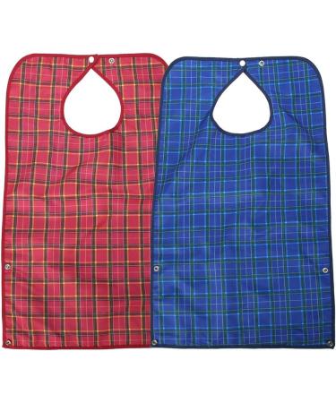 Adult Bibs 2 Pack Waterproof Apron Set for Men Women for Eating with Adjustable Strap Washable Reusable Large Terry Cloth for Elderly Seniors and Disabled Extra Long Clothing Protector - Buy Online on GoSupps.com