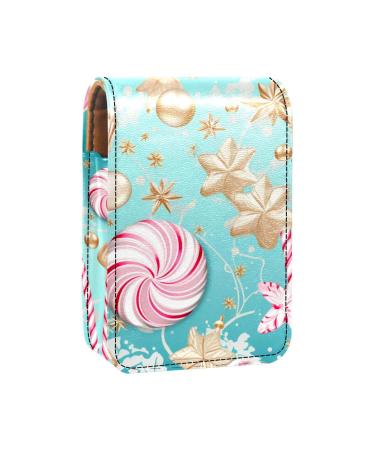 Travel Lipstick Organizer Case Lipstick Case Portable Makeup Bag With Mirror Candy Cartoon Pink Y541e8azth