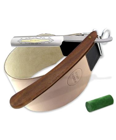 Razor SET for men with EXTRA WIDE leather strop razor and paste from Solingen Ideal as a gift idea