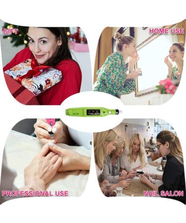 Electric USB Nail Drill Kit Professional Portable Toe Nail Care Manicure Set for Polishing Sanding Removing Gel and Acrylic Nail (Black) (Green) - Buy Online on GoSupps.com
