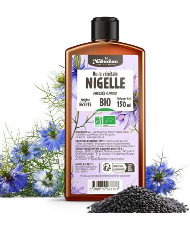 Nigelle Organic Oil 150 ml Plan te au Naturel Pure Natural and Cold Pressed Food Hair Body Nails