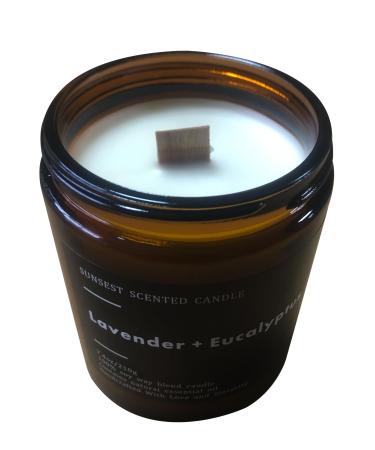 Scented Candle - Lavender & Eucalyptus - 100% Natural Soy Wax and Pure Essential Oils