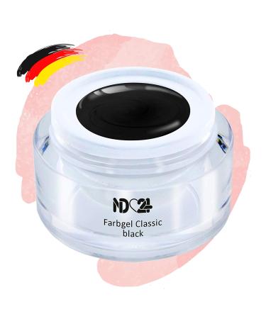 ND24 NAILDESIGN-Color gel for gelails in studio quality-UV & LED suitable-Premium UV gel with high pigmentation & excellent coverage-made in Germany & vegan (5ml | Classic black)