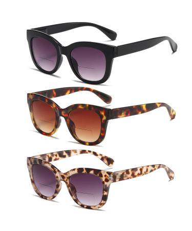 ZXYOO Bifocal Sunglasses For Women Reading Sunglasses 3 Pack UV400 Sun Readers Glasses With Spring Hinge 3 Mix 2.5 x - Buy Online on GoSupps.com