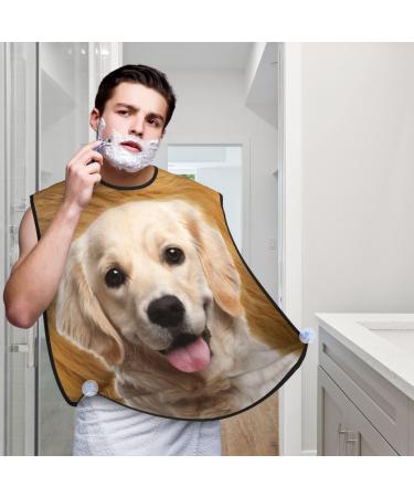 Golden Retriever Beard Bib Hair Catcher For Men Shaving Men Beard Apron Gift For Fathers Day/Anniversary/Valentines Day/Christmas One Size