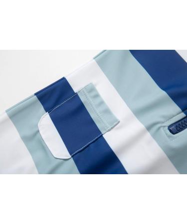 Baby Boys Sunsuit UPF 50+ Sun Protection One Piece Swimwear Set with Sun Hat (Blue Stripe 18-24 Months) - Buy Online on GoSupps.com
