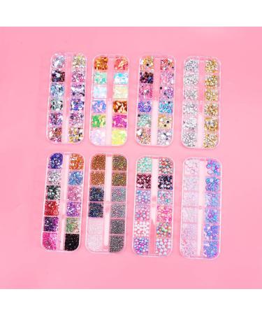 Milisten 8 Boxes Nail Art Material Kit Nail Kits Nail Accessories Rhinestones Nails Supplies Manicure Confetti Nail Gems and 3d Nail Charms Professional Nail Art Tool Pearl Manicure Tools - Buy Online on GoSupps.com