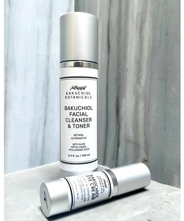 Bakuchiol Botanicals Cleanser + Toner - All-in-One 3.4 Oz | Clinical Strength with Aloe Witch Hazel & Hyaluronic Acid | Natural & USA Made - Buy Online on GoSupps.com