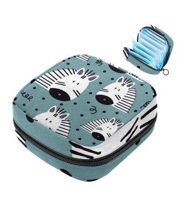 Storage bags for women's bandages cute zebras portable menstrual pad bag panty lores tampons women's bandages storage holder for women school office multicolored