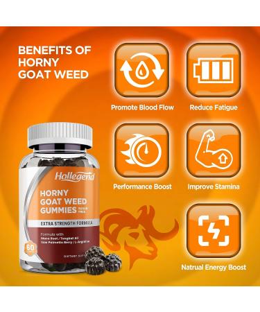 Horny Goat Weed Gummies 800mg for Men & Women with Maca, Tongkat Ali, Saw Palmetto - 60 Count - Buy Online on GoSupps.com