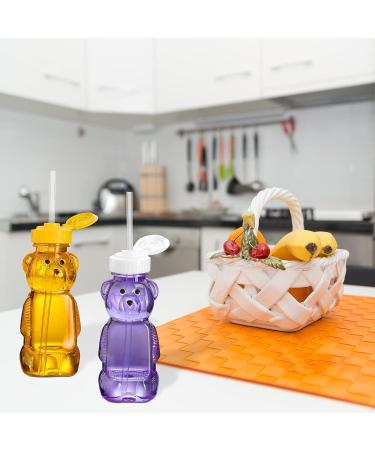 Newtay 4-Piece Bear Straw Cup Set | Reusable Juice Sippy Bottles with Silicone Straws | Includes Cleaning Brushes | Ideal for Daily Drinking - Buy Online on GoSupps.com