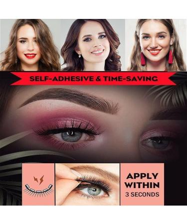 ZRREMRE Reusable Self-Adhesive Eyelashes Fluffy False Eyelashes Natural Look with Replaceable Adhesive Strips 3DNatural Thick Long Waterproof False Eyelashes Glue-Free (2 Pair-Natural) - Buy Online on GoSupps.com