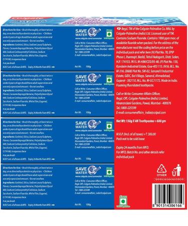 Colgate Max Fresh Blue Gel Anticavity Toothpaste Peppermint Ice - 600 g (150 g - Pack of 4)(21.1 Ounce) - Buy Online on GoSupps.com