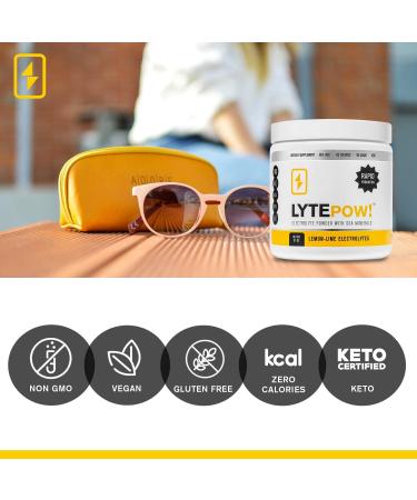 LytePow Electrolytes Powder with Sea Minerals - Lemon-Lime Hydration Supplement | 90 Servings | Non-GMO | No Calories or Sugar | Keto-Friendly Exercise Drink Mix - Buy Online on GoSupps.com