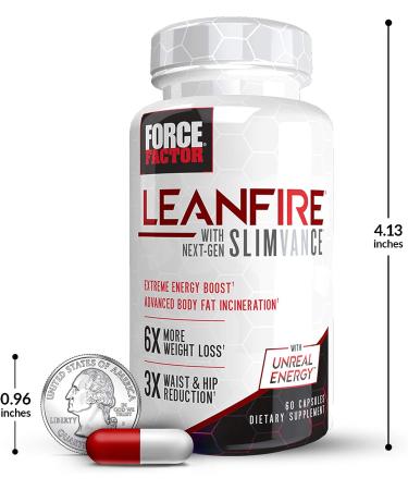 Force Factor LeanFire with SLIMVANCE Thermogenic Fat Burner - 60 Capsules, B Vitamins, Capsimax for Weight Loss, Metabolism Boost, Energy, and Focus - Buy Online on GoSupps.com