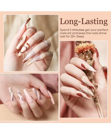 Modelones Nude Neutral Gel Nail Polish Set - 6 Colors for DIY Salon Manicure - Skin Tones Brown Pastel Pink - Soak Off Gel Polish Kit for Women - Buy Online on GoSupps.com