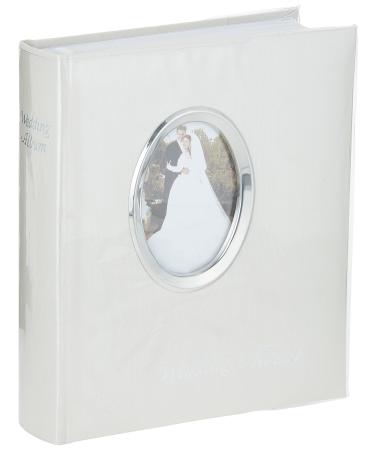 Pioneer Photo Albums WAF-46/ST 200 Pocket Ivory Moire Cover Album with Silver Tone Oval Frame and Wedding Album Text for 4 x 6-Inch Prints - Buy Online on GoSupps.com