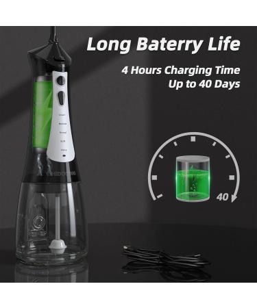 Portable Cordless Water Flosser - 5 Modes IPX7 Waterproof 300ML - Travel-Friendly Dental Cleaner with 4 Tips - Buy Online on GoSupps.com