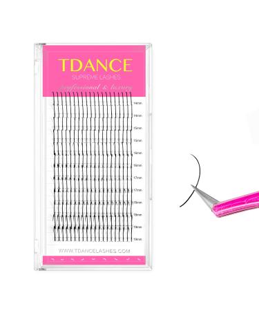 TDANCE Premade Spikes Eyelash Extension Supplies Thickness 0.07 D Curl Mix 14-19mm Matte Black Eyelash Extensions Spikes Fans(Spikes D-0.07 14-19mm) Spikes-0.07-D 240 Piece Assortment