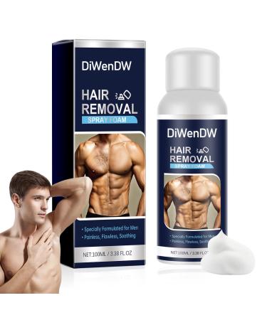 Hair Removal Spray Foam Gentle Hair Removal Cream Spray for Male Underarm Chest Back Legs Long Lasting Moisturizing Hair Removal Spray for Men Suitable for All Skin Types
