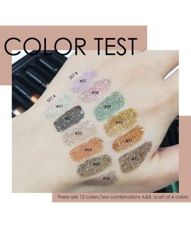 6 Colors Liquid Eyeshadow Set - Metallic Glitter Waterproof & Durable Pigmented Shine - Buy Online on GoSupps.com