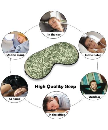 Mexico Mayan Aztec Calendar Sleep Mask Eye Cover for Sleeping Blindfold with Adjustable Strap Blocks Light Night Travel Nap for Men Women - Buy Online on GoSupps.com