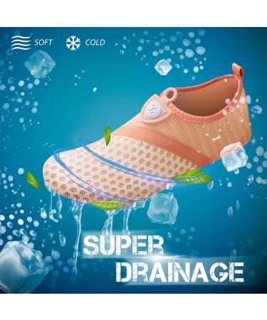 SIMARI Barefoot Water Shoes Unisex Aqua Socks Snorkeling Slip-on Indoor Outdoor - Nude Pink - Size 7-8 Women/6-7 Men - Buy Online on GoSupps.com