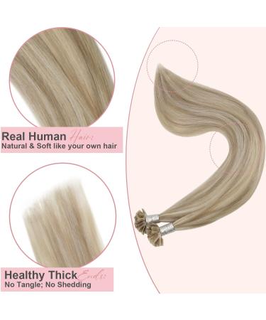 Easyouth Real Hair Extensions - Pre-Bonded U Tips 14 Inch Blond Mix #18P613 50g (50 Pieces) - Premium Quality International Shipping - Buy Online on GoSupps.com