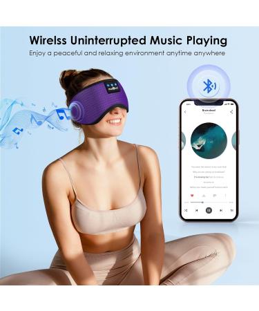 Musicozy Bluetooth Sleep Mask Headphones V5.3 - Adjustable, Breathable, Comfortable - Purple - Buy Online on GoSupps.com