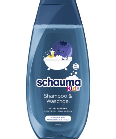 Schauma Schauma Schwarzkopf Blueberry Shampoo & Wash Gel for Kids (1 x 250ml) Detangles Hair for Easier Detangling with a Mild Fresh Scent