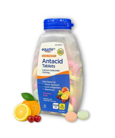 FUSION SHOP STORE Smart choices meaningful life! Antacid Ultra Strength- Assorted Fruit Chewable Tablets 1000mg 72 Count (Pack of 1)