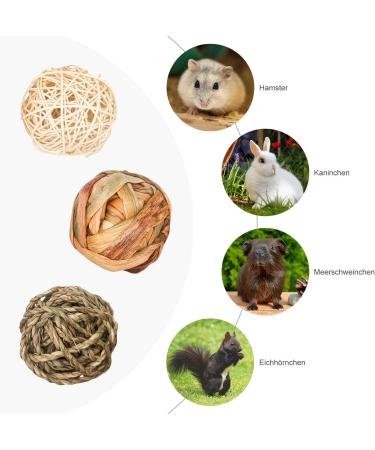 9-Piece Chewing Case Set for Small Animals - Natural Grass Toys for Rabbits Guinea Pigs & Chinchillas - Buy Online on GoSupps.com
