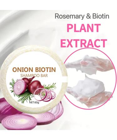 Onion Biotin Shampoo Bar 60g Oignon Romarins Shampooing Savon Shampoing de Barre L'Oignon Nourrissants Purifiants Oignon Biotine Shampooings Savon Am lioration du Cuir Chevelu - Buy Online on GoSupps.com