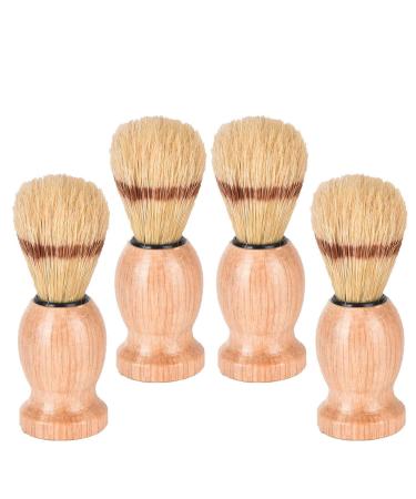 Lwestine 4Pcs Men Shaving Brush Wood Handle, Professional Salon Tools